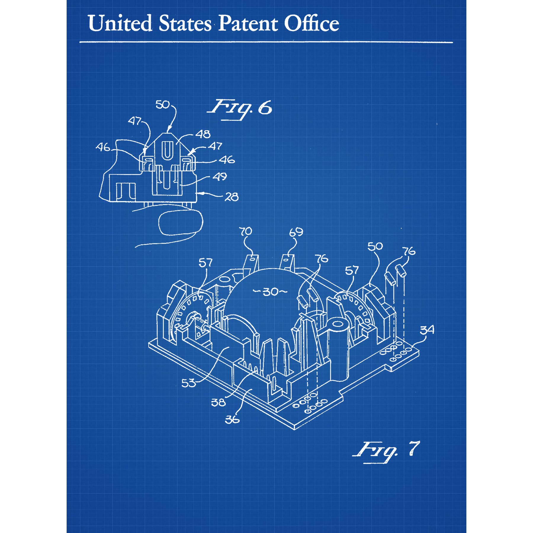 Artery8Lapson Cursor Mouse Device 1984 Patent Plan Premium Wall Art Canvas Print 18X24 Inch