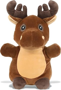 DolliBu Snug-Mooshies Standing Moose Stuffed Animal Plush Toy - 10 Inches