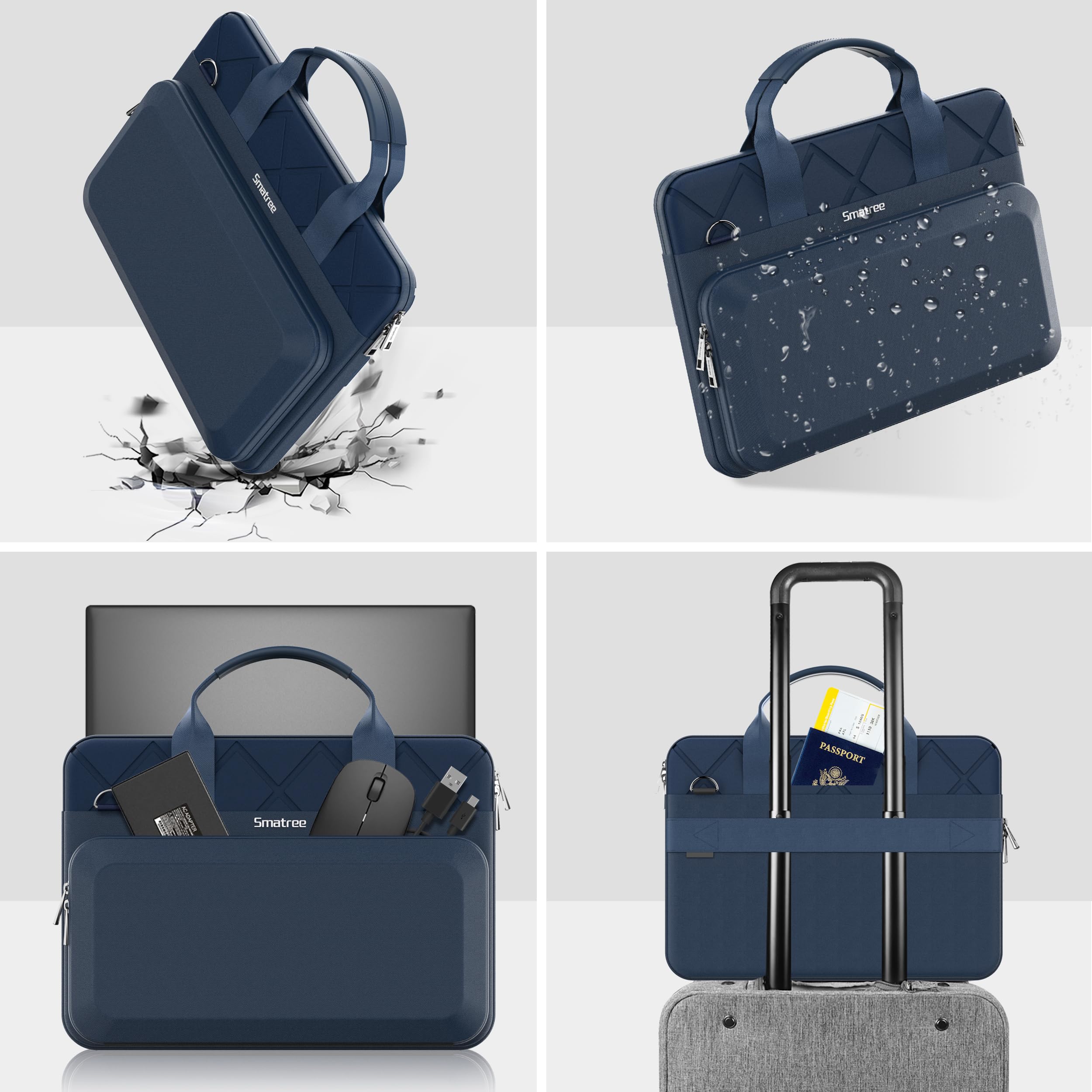 Smatree CityShield MC05B Laptop-Schultertasche für Lenovo ThinkPad L13 Yoga Gen 3 2 in 1/Gen 4, für 34,3 cm (13,5 Zoll) Lenovo ThinkPad X1 Titanium Yoga 2 in 1/X1 Nano/X1 Nano Gen 3, Blau