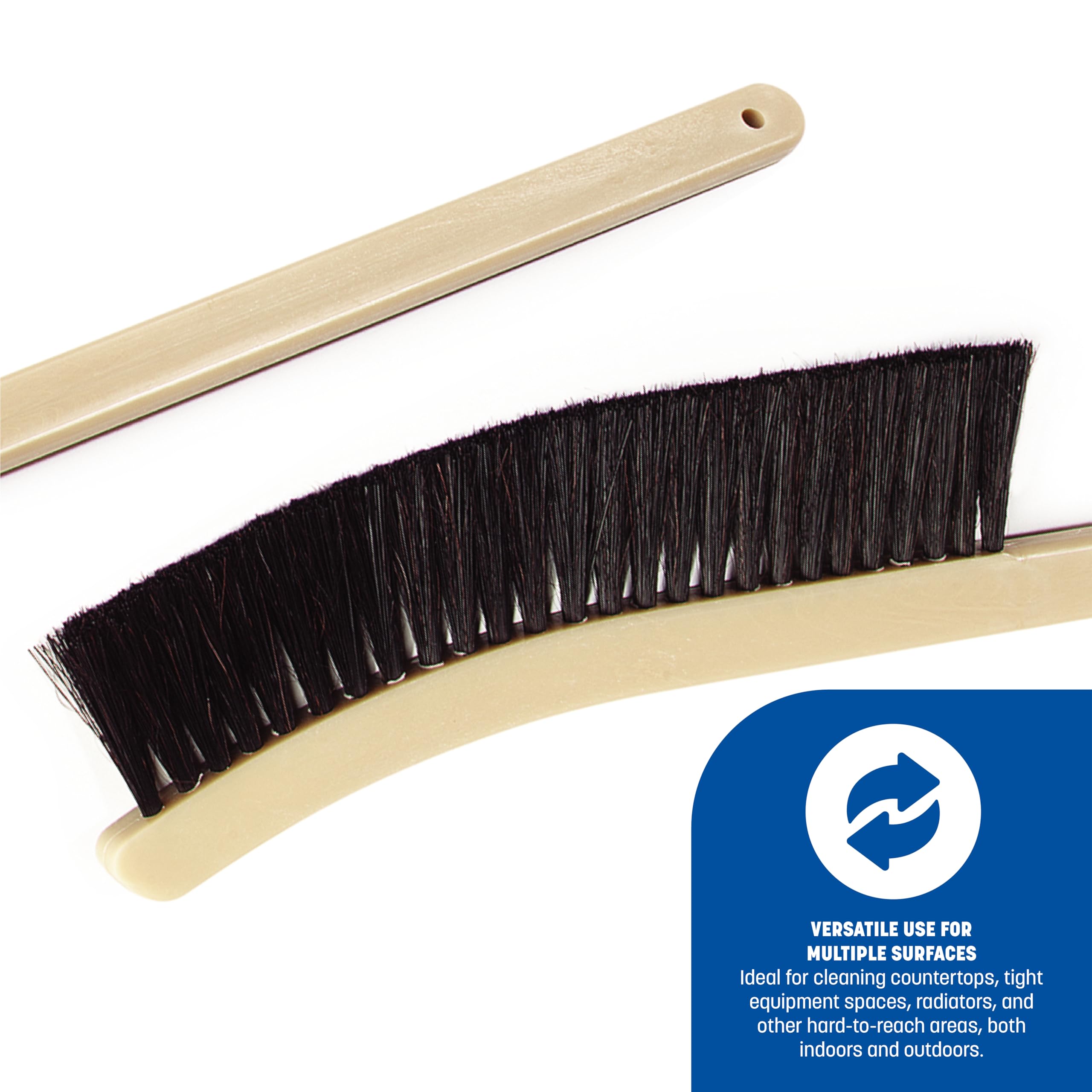 Carlisle 4541103 - Spazzola stretta per radiatore, blocco di plastica, setole in crine di cavallo/polipropilene, lunghezza 61 cm, lunghezza spazzola 22,9 cm, bordo setole 5,1 cm, nero (confezione da
