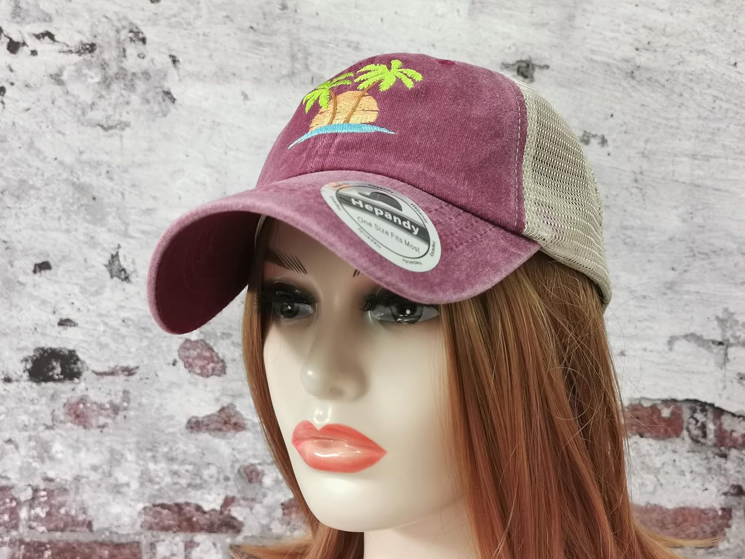 Hepandy Embroidered Palm Tree Hats for Men Women - Image 6