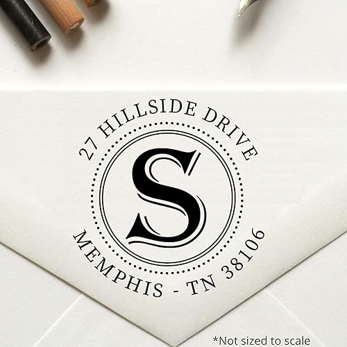 Miniatura 6 de Sello de dirección con monograma autoentintado personalizado para dirección de retorno, sello personalizado, sello personalizado, dirección de