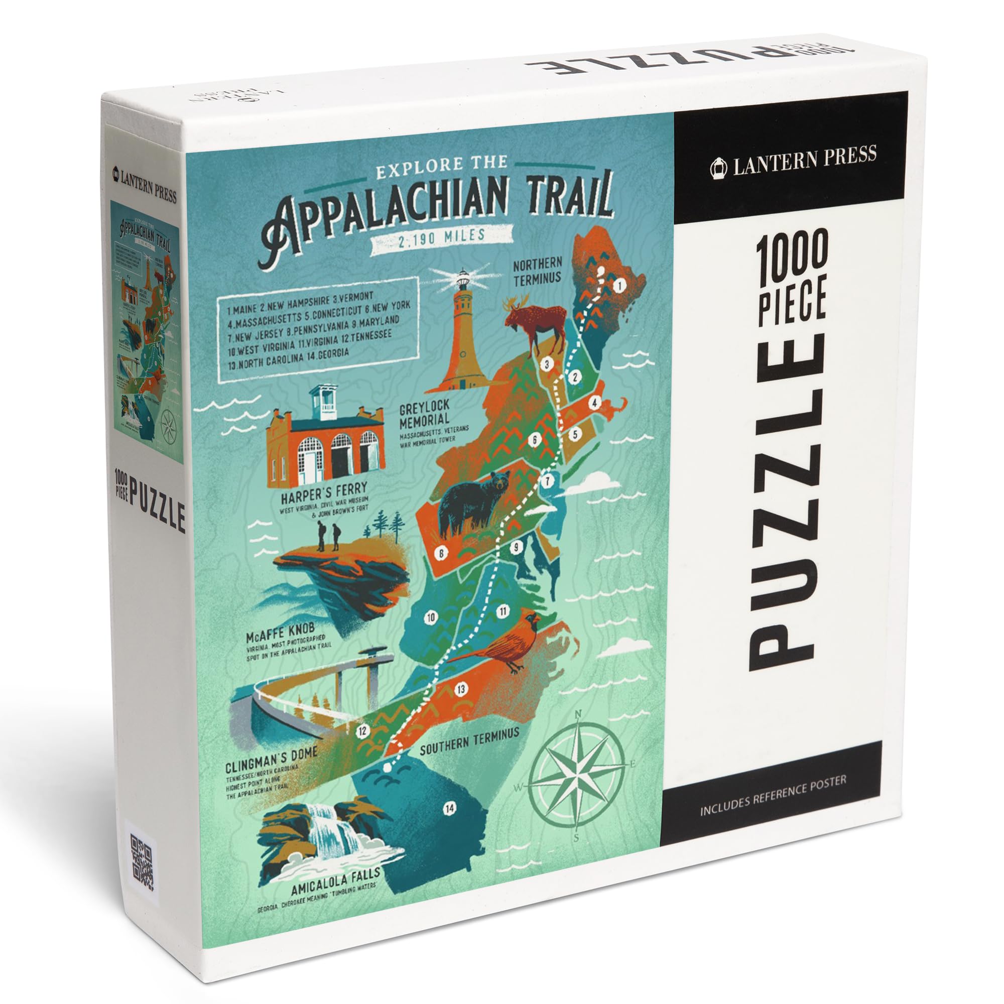 Explore The Appalachian Trail, Traveler's Map (1000 Piece Puzzle, Challenging Jigsaw Puzzle for Adults, Made in USA)