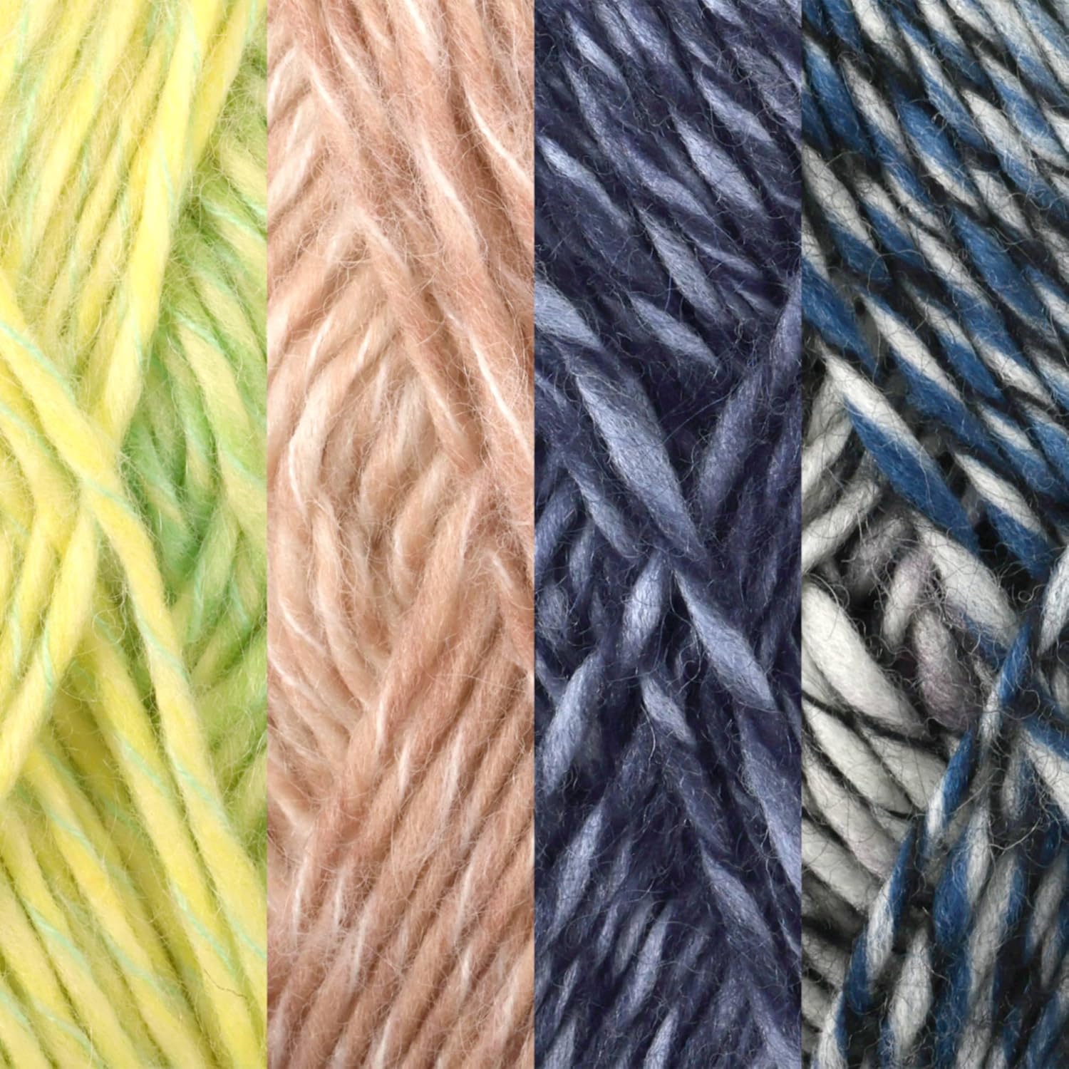 JubileeYarn Wool Mohair Yarn - 100g/Skein Ombré Worsted - Shades of Neutral - 4 Skeins