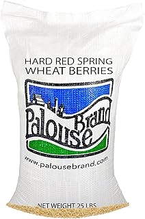 Palouse Brand Certified Glyphosate Residue Free Hard Red Spring Wheat Berries | 25 LBS | Meet the Farmers | 100% Desiccant Free | Sproutable | Non-GMO Project Verified | Kosher | Poly Bag