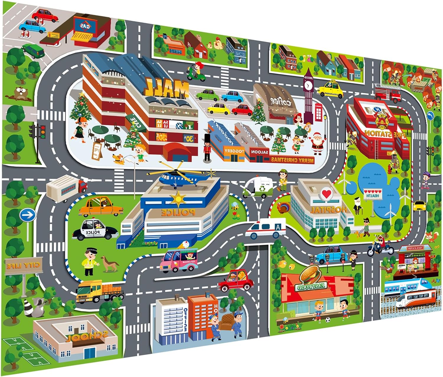 Kids Game City Toy Activity Game, Interaction City Car Game Ideal Children's Educational Road Traffic Life Kid 3+