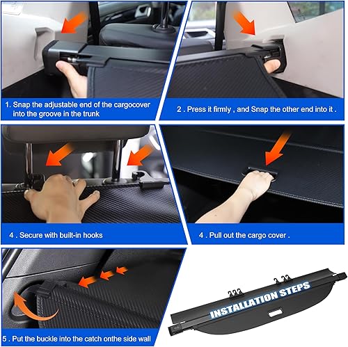 Miniatura 9 de Funda de carga para Toyota RAV4 2024 2023 2022 2021 2020 2019, accesorios, cubierta retráctil para maletero trasero de equipaje, cubierta de