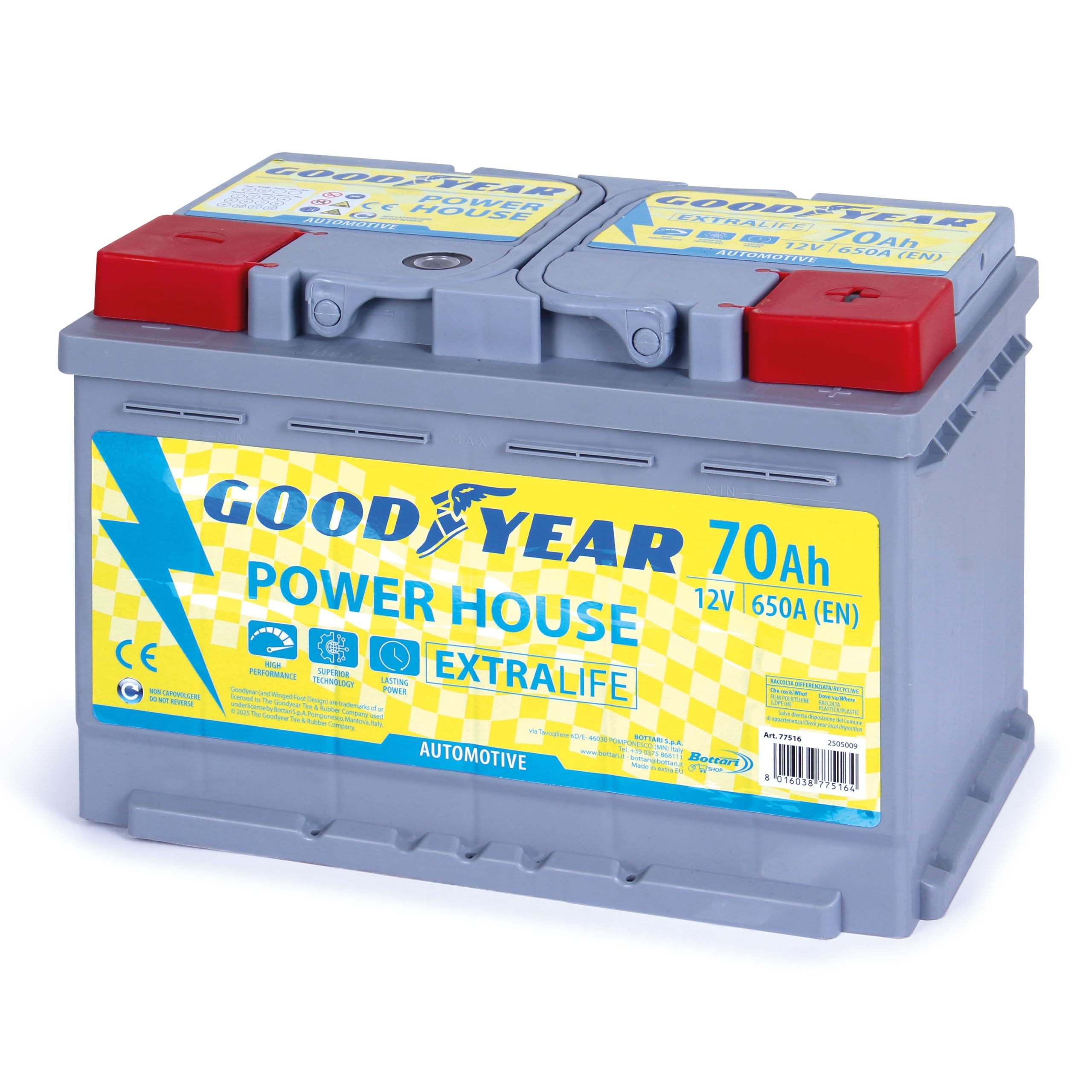 Goodyear 77516: Batteria/Accumulatore 12V 70 AH