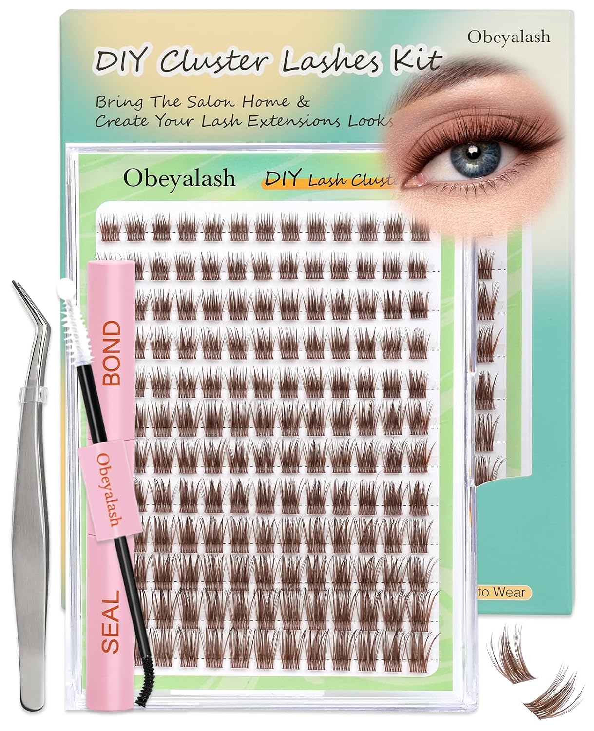 Brown Cluster Lashes - Natural Eyelash Clusters C Curl 8-16mm YLB09-1