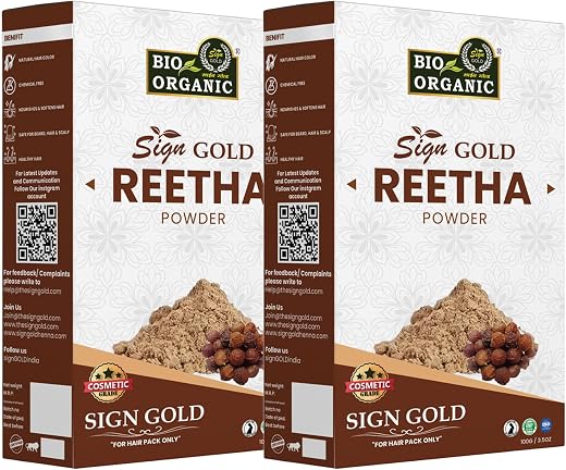 Pure &amp; Natural Reetha Powder for Hair 100g Pack of 2 | Wash &amp; Scalp Cleansing | Herbal Ayurvedic Powder for Dandruff Contr...