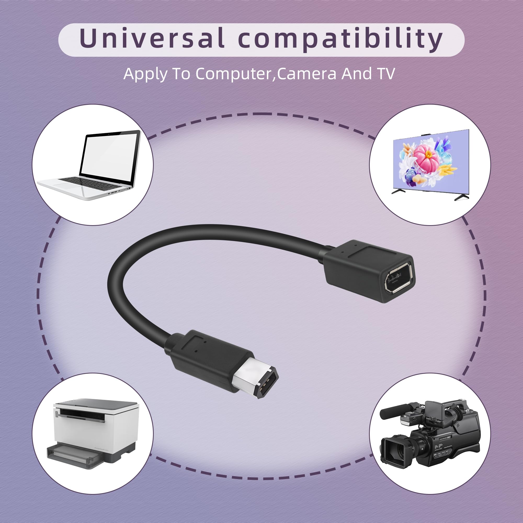Cavo FireWire IEEE 1394 - USB A 6 Pin, 0.2m, Per Trasferimento Dati Videocamere DV - Foto 9