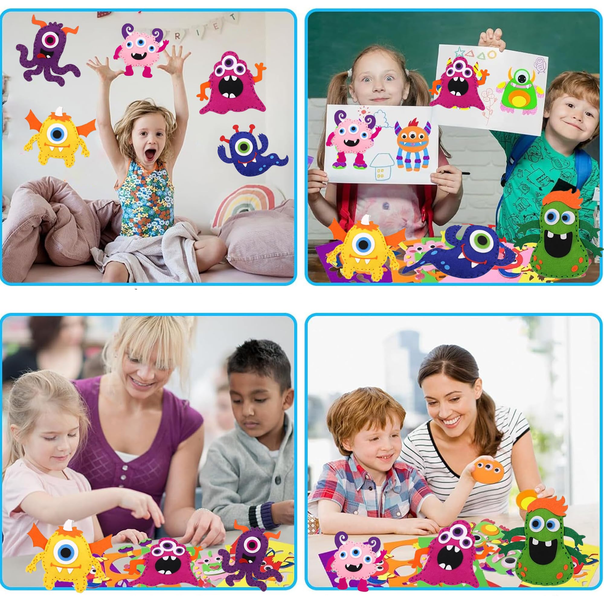 Kit Couture Feutre WSNDM - 10 Animaux à Coudre Pour Enfants - DIY Débutant, Peluches Mignonnes