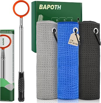 SPEENSUN 6FT Golf Ball Retriever and Golf Club Cleaner Bundle Items