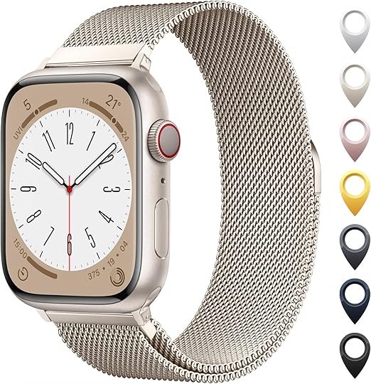 Original Milanese Loop Band Compatible with Apple Watch 38mm 40mm 41mm 42mm 44mm 45mm 46mm 49mm - Women & Men Magnetic Closure Adjustable Metal Strap for iWatch Series 10 9 8 7 6 5 4 3 2 1,Ultra,SE