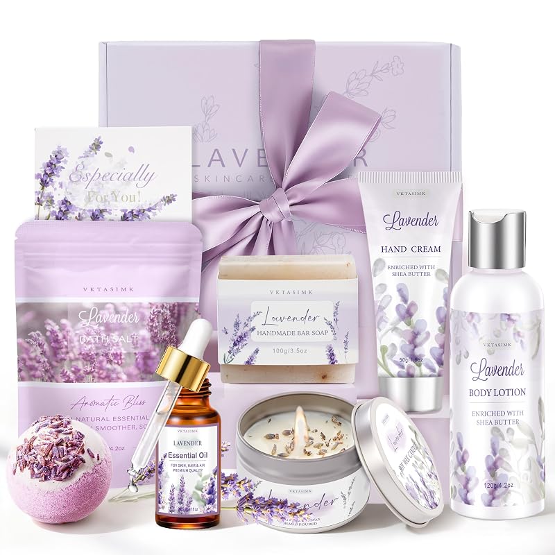 Kit de banho e cuidados corporais com lavanda VKTASIMK