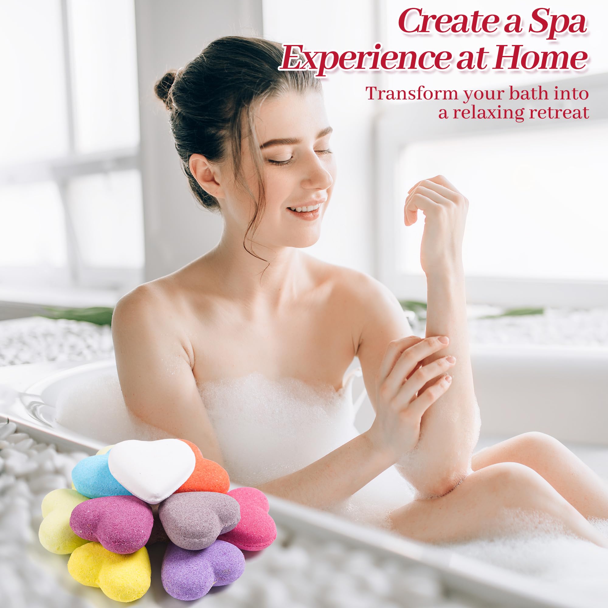 24pcs Bombe da Bagno Set Regalo, Oli Essenziali Biologici Naturali Vegani, Incartato Singolarmente Regali di Bellezza Spa Bomba per Ragazza Bambini Moglie Compleanno San Valentino Festa della Mamma