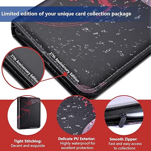 Miniatura 5 de Foboull Carpeta de tarjetas intercambiables, soporte para libro de tarjetas con 4 bolsillos para tarjetas de juego y tarjetas de intercambio