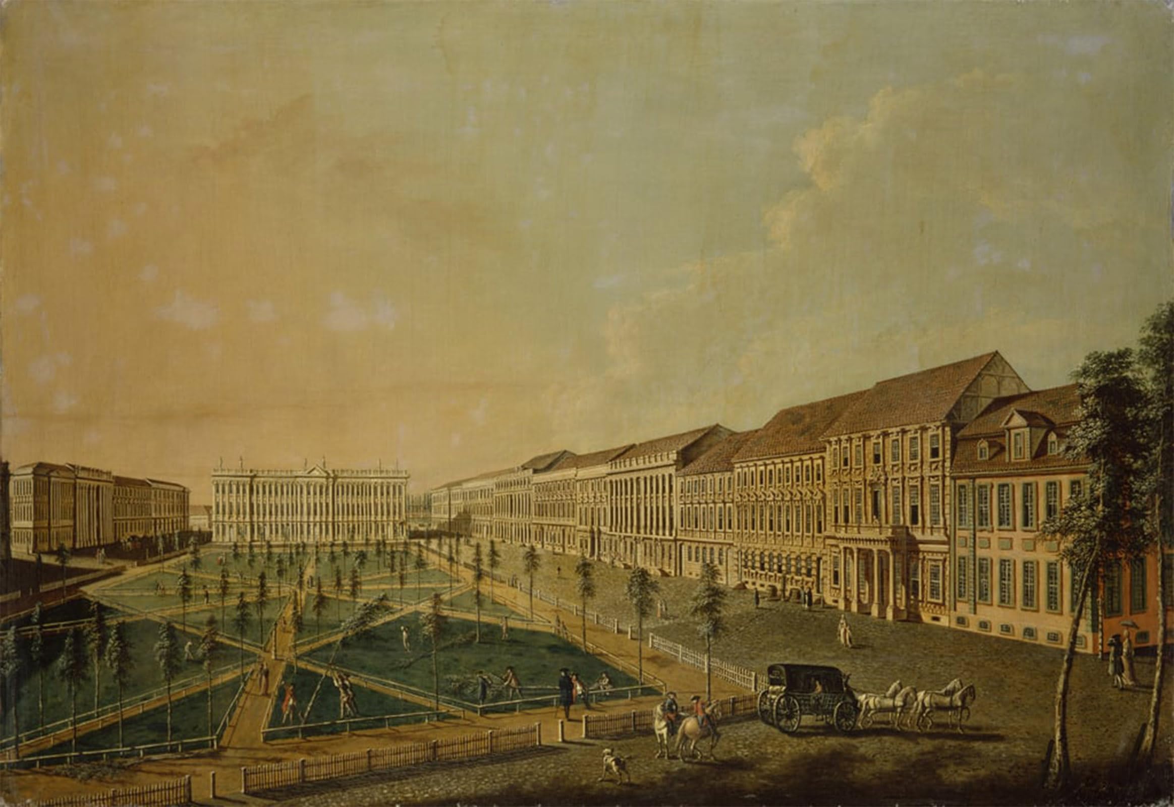 SERENDIPITP Vintage Picture Print on Canvas Wall Art Poster View of Wilhelmsplatz by Johann Friedrich Meyer Artwork Print Poster for Wall Decor 60x90cm