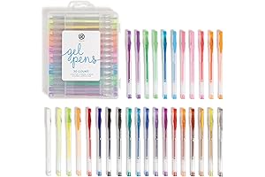 U BRANDS ASSORTED COLORED GEL PENS, GLITTER, NEON, PASTEL, 30-COUNT