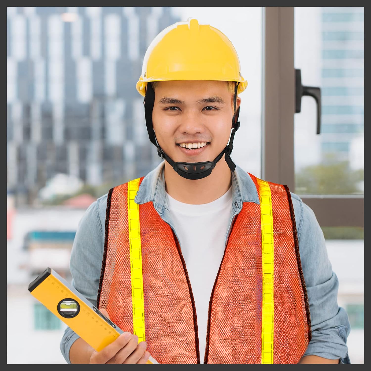 Haysandy 20 Pcs High Visibility Reflective Safety Vest Construction Vest Strips Neon Mesh Universal Size for Men Outdoor(Neon Orange,20 Pcs) - Image 6