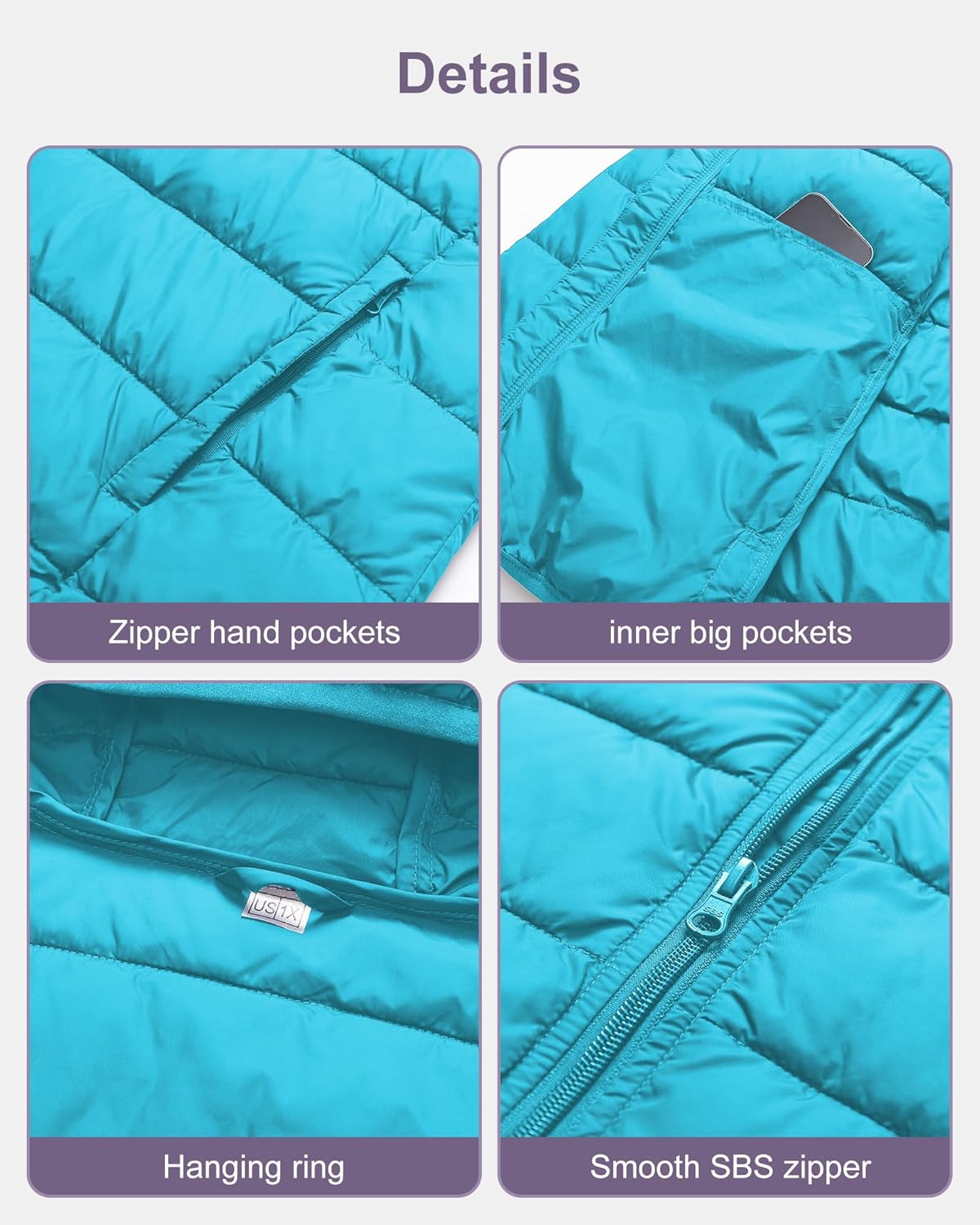 Chrisuno Women's Plus Size Lightweight Puffer Jacket Packable Winter Warm Quilted Bubble Coat Waterproof Windproof Hooded - Image 7