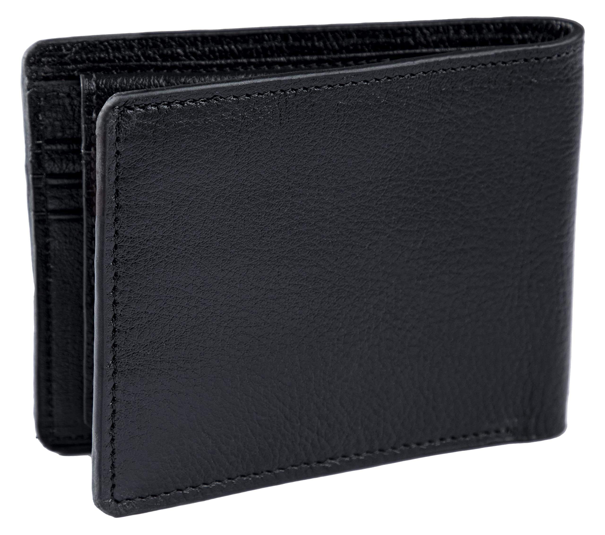 DA GENE Genuine Leather RFID Protected Bifold Wallet for Men (Black)
