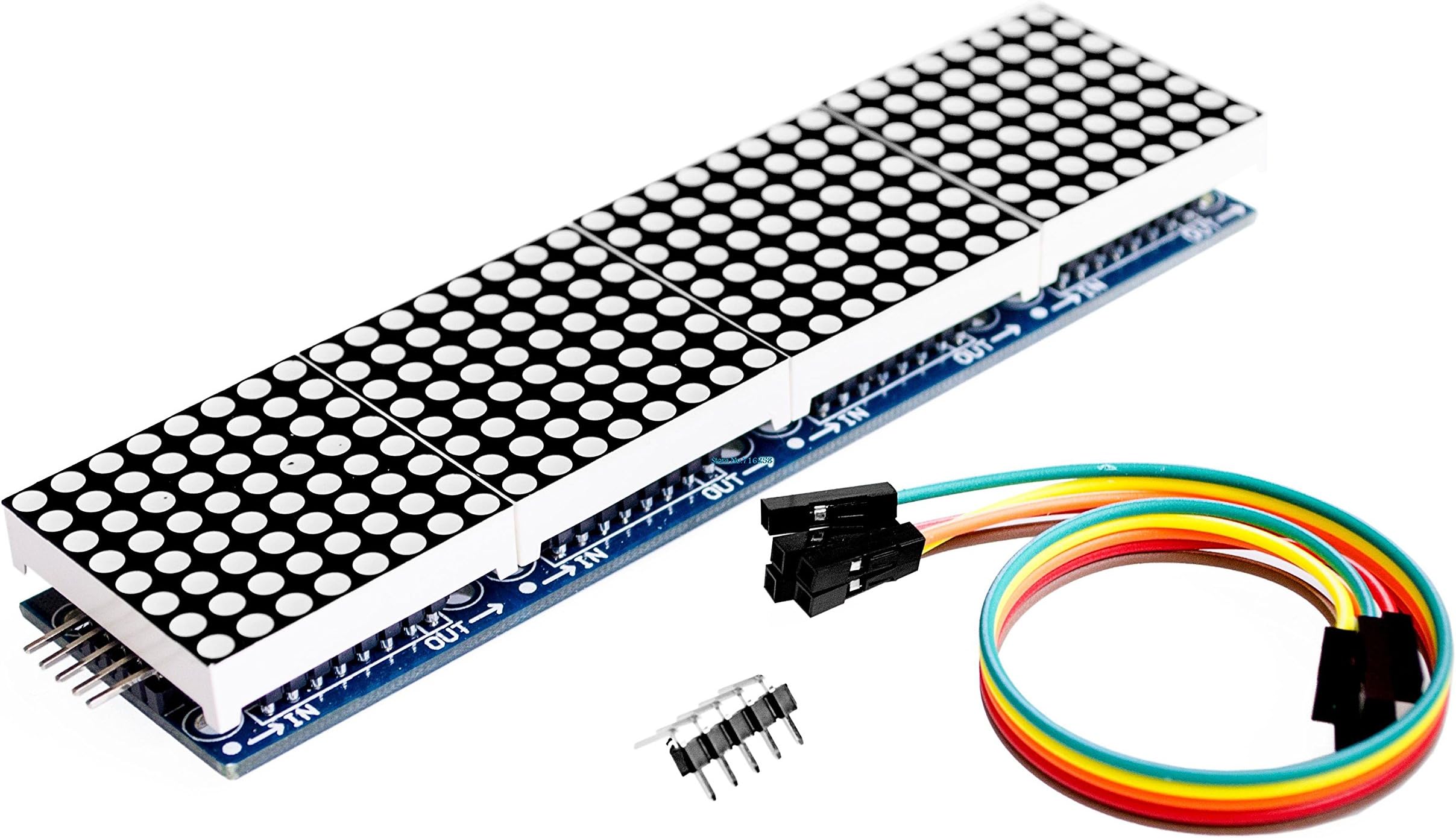 MAX7219 Dot Matrix Module For Arduino Microcontroller 4 In One Display with 5P Line