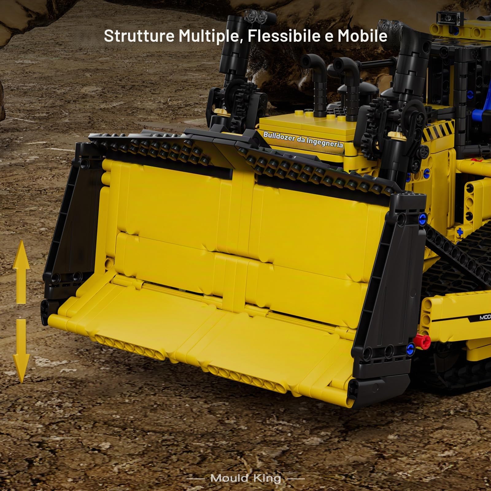 Mould King 15084 Tecnica Telecomando Controllato Bulldozer Costruzione Giocattolo Camion Escavatore Blocchi Da Costruzione APP Telecomando Blocchi Morsetto Regali per 14 + Anni (1508 Parti)