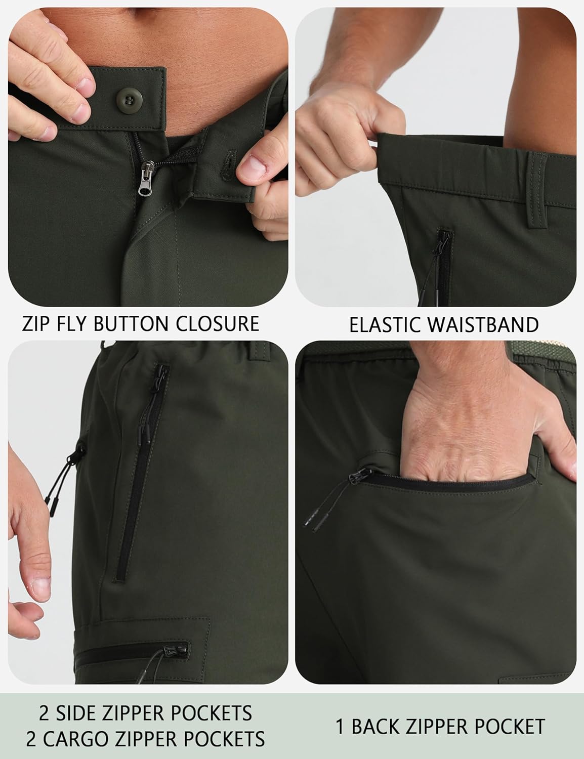 APTRO Men's Cargo Shorts 9" Quick Dry Lightweight Work Shorts for Men Golf Hiking Casual with 5 Zipper Pockets - Image 5