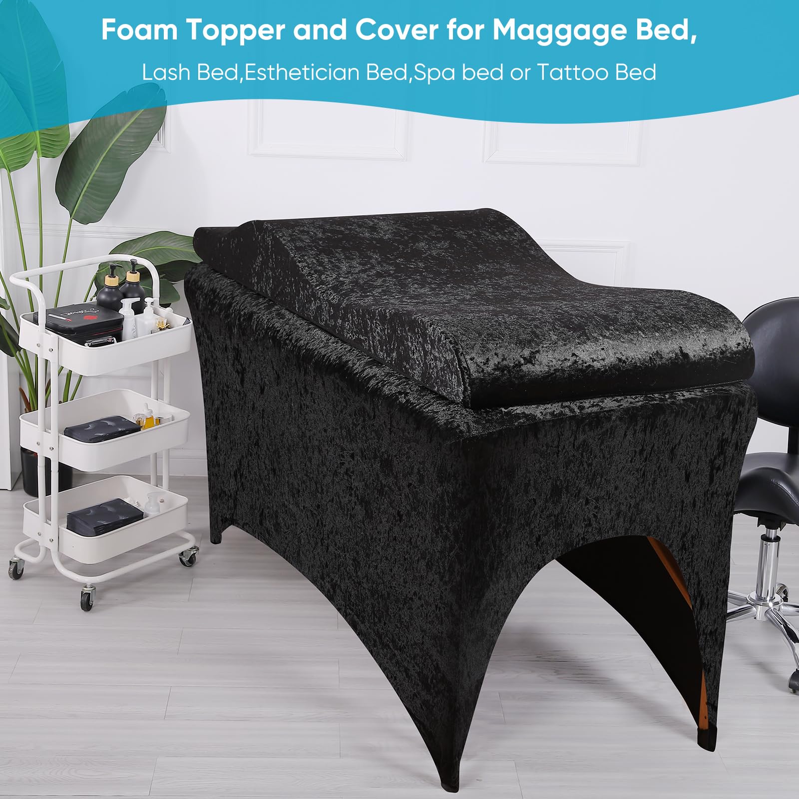Shiny Lash Bed Topper & Cover Set - Massage Table Comfort -3