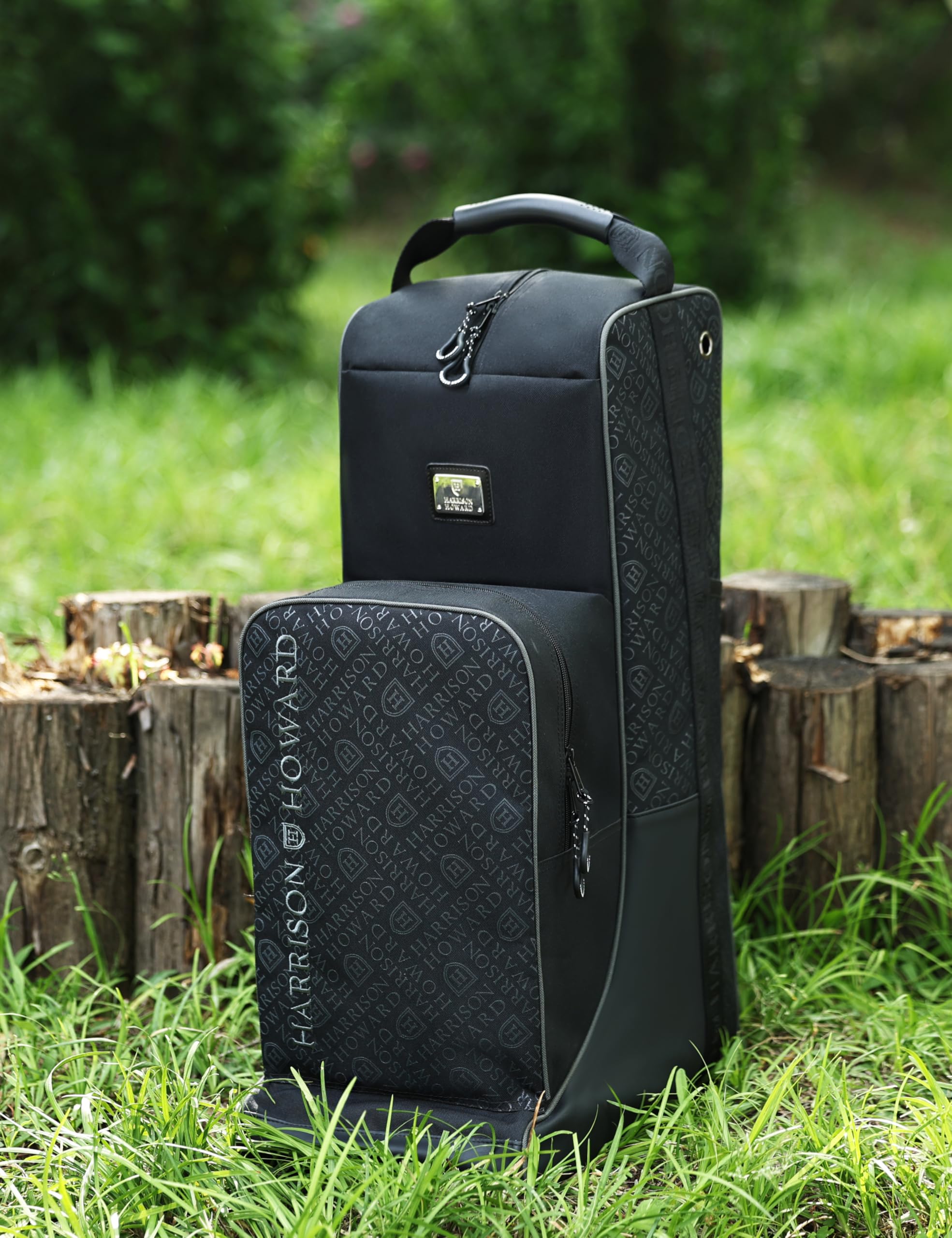 Harrison Howard Bolsa alta para botas ecuestres, bolsa de viaje para guardar casco, accesorios de látigo de caballo, bolsa de almacenamiento para botas, Negro, Moderno