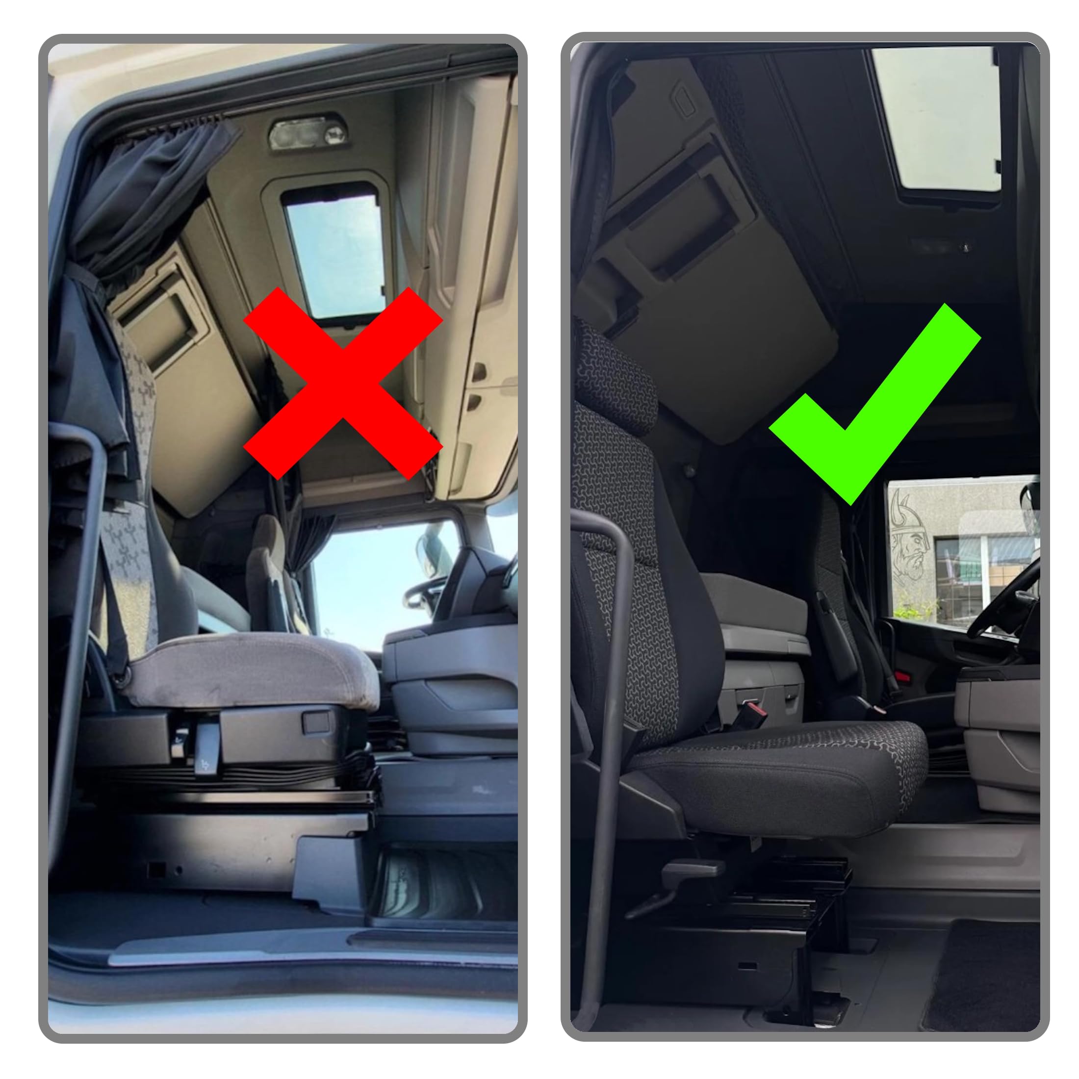 LKW Fußmatten/Automatten passend für Scania R 2017+ mit Sessel Ungefedert - Elegante Steppungen und Exklusives Logo