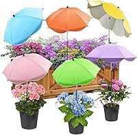 KLYFAR 6 Pack 40" Plant Umbrellas - Adjustable UV Sun Shades for Outdoor Potted Plants, Gardens, Vegetables & Flowers (26" Wide)