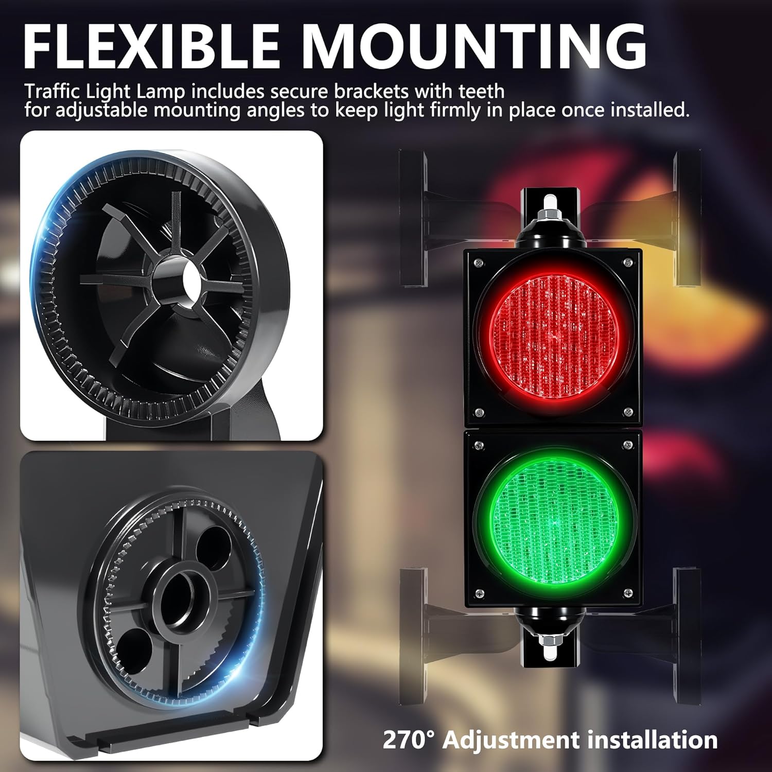 Red/Green 200mm/8in Traffic Light, PC Housing Waterproof Outdoor LED Traffic Light Lamp, Industrial Stop and Go Lights Cobweb Lens Safety Lights (AC85-265V)