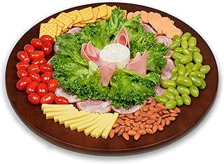 CONMEOCON- 24" Wooden Large Lazy Susan for Table Top with Premium Rubber Wood Sturdy and Good Craftsmanship, Large Charcuterie Board for The Party and Dining Table (24)