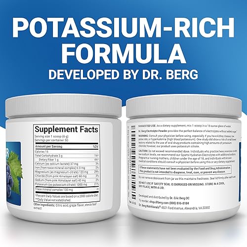 Miniatura 2 de Dr. Berg Polvo de Electrolitos Keto Sin Azúcar para Hidratación - Mejorado con 1000 mg de Potasio y Sal Rosa del Himalaya Real (NO Sal de Mesa)