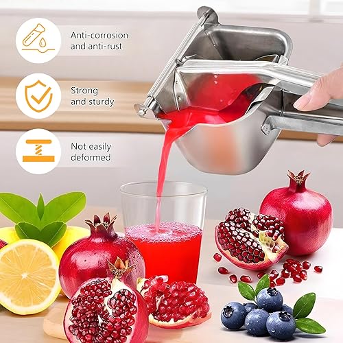 Miniatura 8 de Stainless Steel Juicer Hand Press-Heavy Duty Hand Juicer Manual Juicer Handheld Squeezer Press For Lemon Pomegranate Orange-Kitchen Tool (Stainless