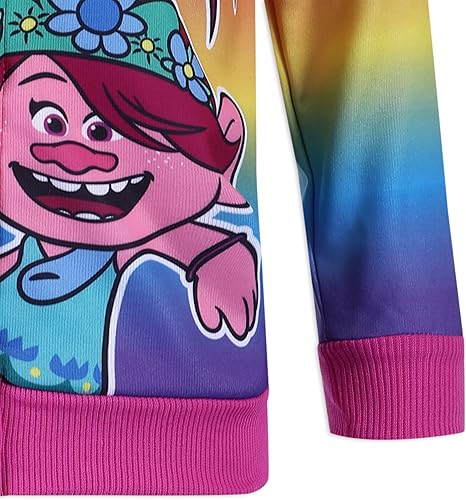 Miniatura 5 de Universal Dreamworks Trolls World Tour - Sudadera con capucha y cremallera para niños pequeños, niñas pequeñas y niñas grandes, color rosa