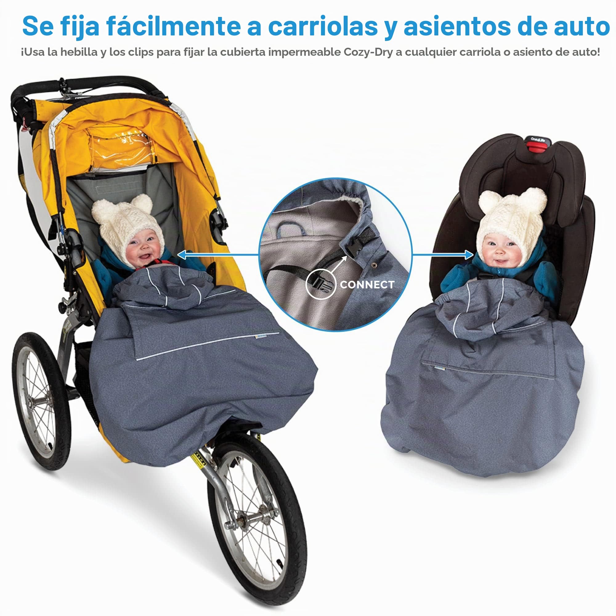 JAN & JUL Funda impermeable para portabebés para la lluvia, ajuste universal para asiento de coche y cochecito (marrón suave)
