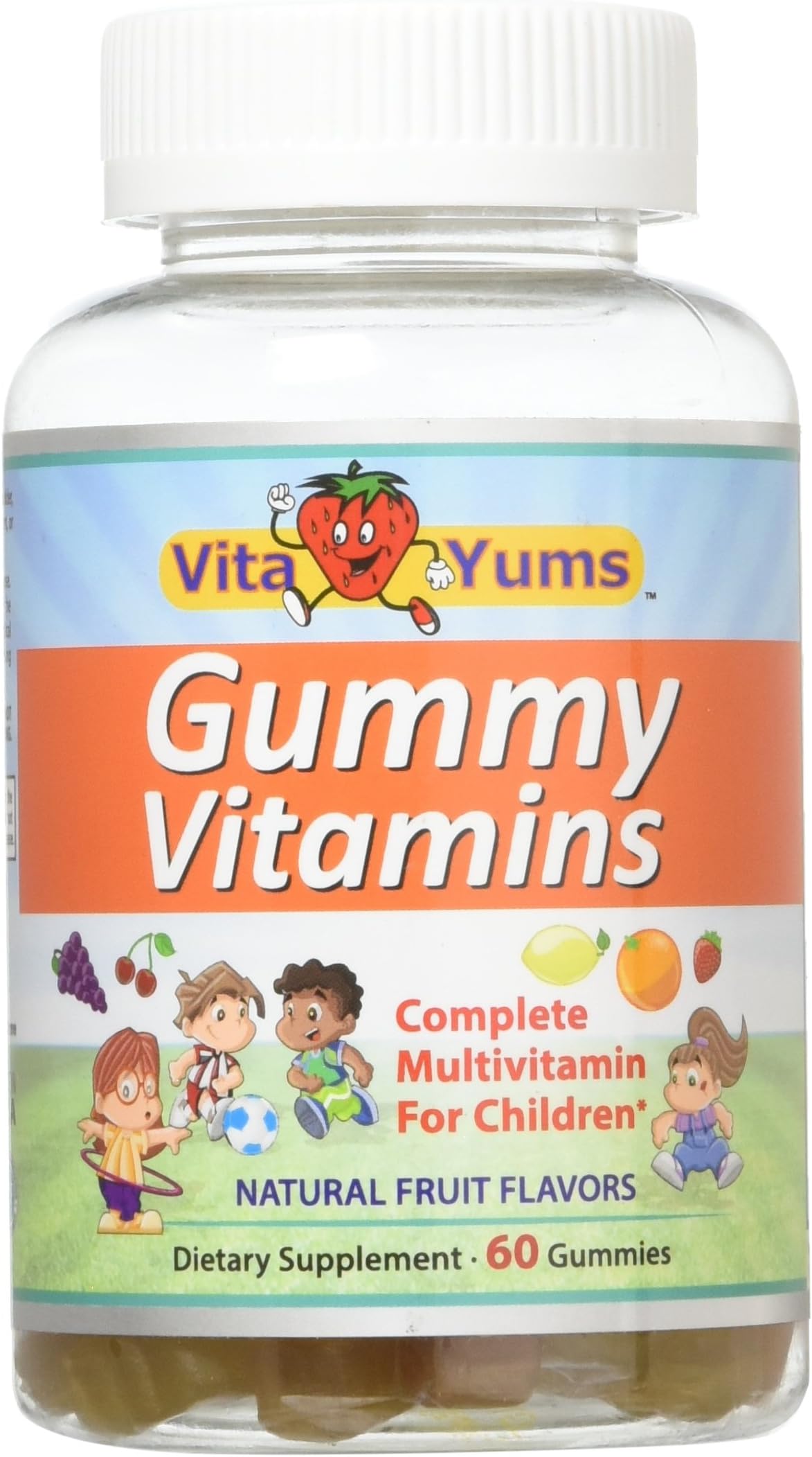 All-Natural Vegetarian Multivitamin Gummies 60 Count for Kids Gelatin-Free Gluten-Free, Allergen-Free All-Natural, Organic