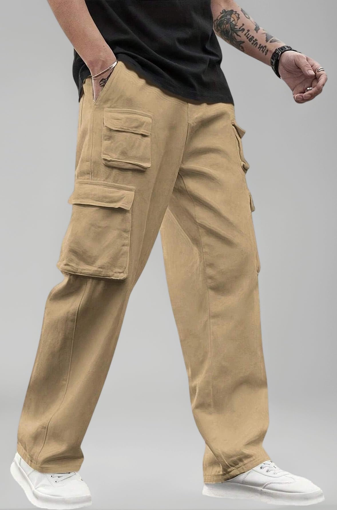 Cargo for Men | Cotton Cargo Pant | Drawstring Waist Pant (Also Available in Plus Sizes) (38-41)