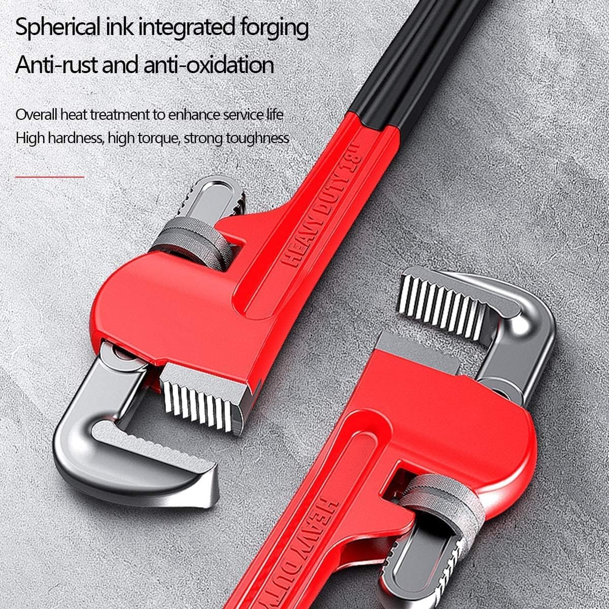 Heavy-Duty Aluminum Plumbing Pipe Wrench,Straight Pipe Wrench,Adjustable Heavy Duty Plumbing Wrench with I-Beam Handle,14inch/320mm Wrenches (Size : 24inch/505mm)