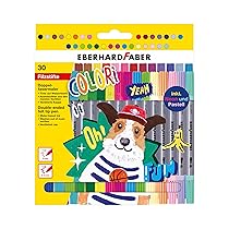 Eberhard Faber 550030 – Set di pennarelli Colori, 30 matite da colorare in scatola di cartone, pennarelli a punta spessa e sottile