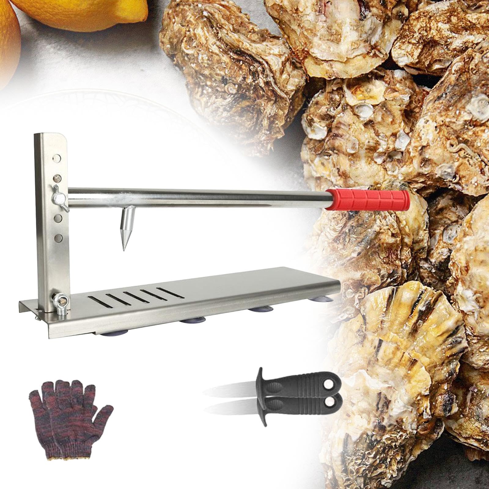 MagiDeal Abridor de ostras, Herramientas Profesionales, práctico, Resistente, Ajustable, Utensilios de Cocina para el hogar, abridor de almejas y ostras