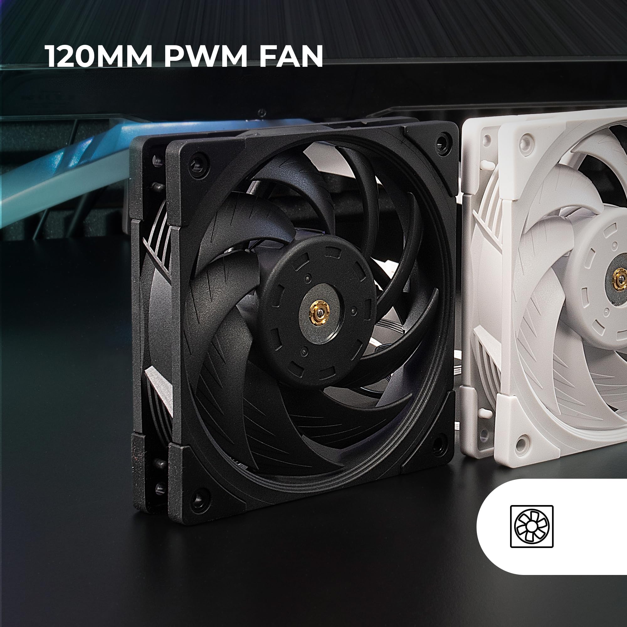 Mars Gaming MFD, Ventilador 120mm CHROMA RGB Dual Automático, Ultra Silencioso 14dB, Conexión Molex 4PIN, Sistema Antivibraciones, Transparente — view 102