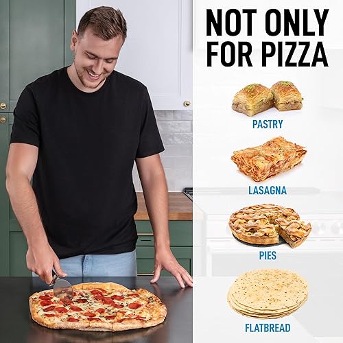 Miniatura 7 de Zulay Kitchen Cortador de pizza de alta calidad, rueda de acero inoxidable duradera, fácil de limpiar, fácil de usar, súper afilado con mango