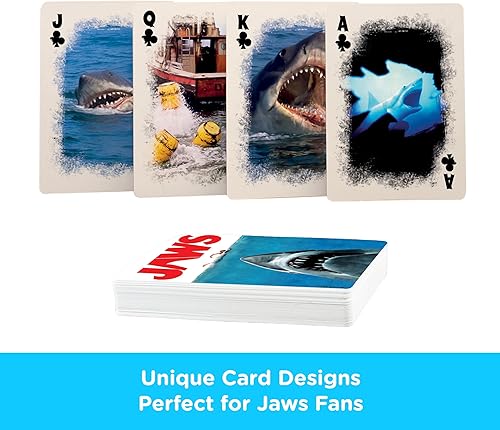 Miniatura 3 de AQUARIUS Jaws Playing Cards - Baraja de cartas con temática de mandíbulas para tus juegos de cartas favoritos, mercancía y coleccionables de Jaws,