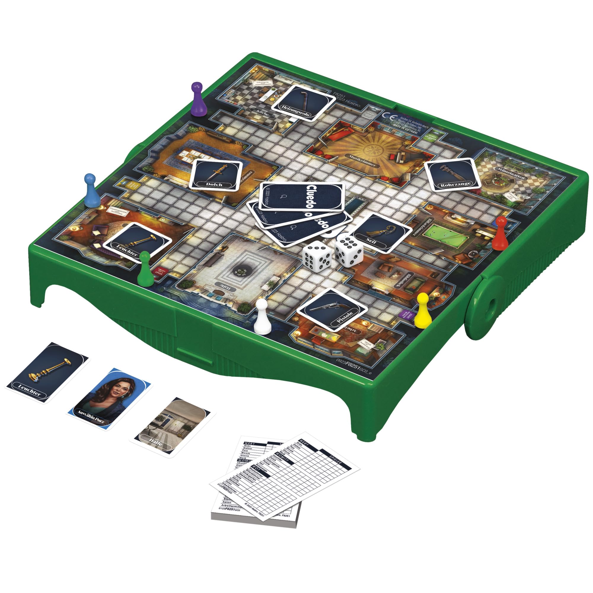 Hasbro Gaming Cluedo kompaktowa, przenośna gra dla 3-6 graczy, gra podróżna dla dzieci, zabawa wszędzie