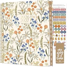 bloom daily planners 2026-2027 8.5" x 11" Academic Year Day Planner July 2026 - July 2027 - 13 Months Weekly & Monthly Agenda Organizer with Stickers & Tabs - Whimsical Wildflowers