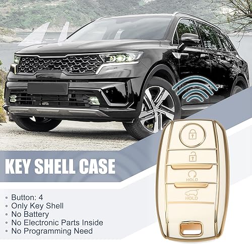 Miniatura 2 de Unifizz Funda para llavero inteligente de TPU para Kia Forte Koup para Kia NIRO para Kia Optima para Kia Rio Blanco